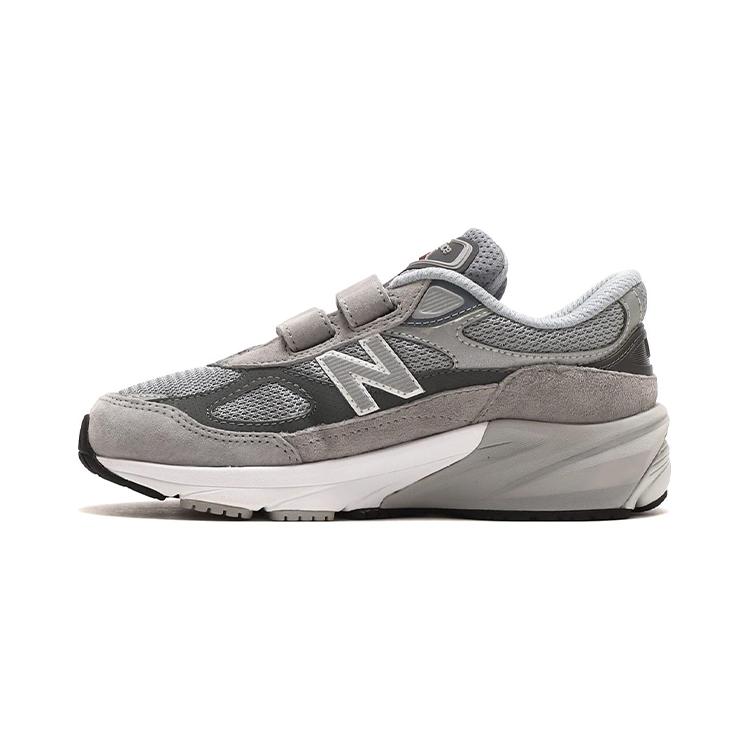 

New Balance NB 990 V6 Нескользящие Износостойкие Низкие Детские Кроссовки для Бега Серые Дошкольные 31