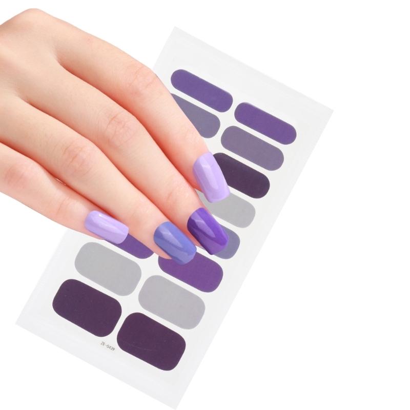 16 Strips Nail Polish Sticker Nail Stickers Set for UV Lamp Designer 3D Nails Polish Wraps Fashion Nail Art Sticker