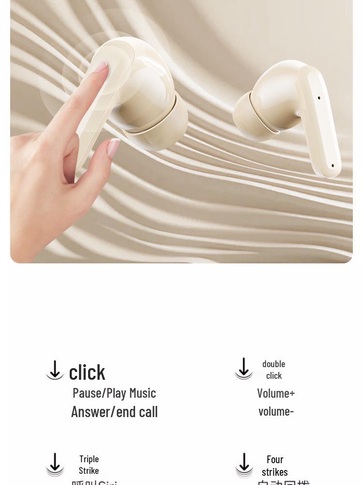 2025 True Wireless Noise-Cancelling In-Ear Bluetooth Earbuds with Ultra-Long Battery Life for Running, Sports, and Gaming