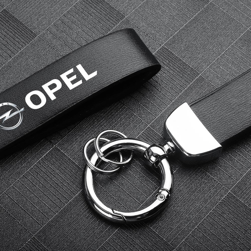 dajfhk1 1/2Pcs Car Styling Metal Leather Keychain Key Pendant Keyrings Gifts For Opel Mokka Corsa Meriva Zafira Astra J Car Wheel Hubcap