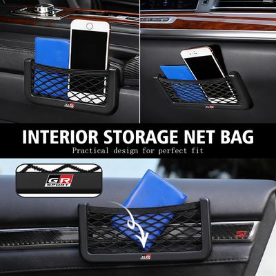 Car Storage Mesh Bag Organizer Net Pocket Sticker Trunk Storage Bag Accessories For Crown GR Sport Corolla YARIS Auris
