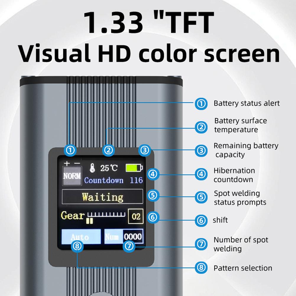 11 Gears Adjustable Portable Digital Display Spotwelder with Dual Pulse Output for Welding Various
