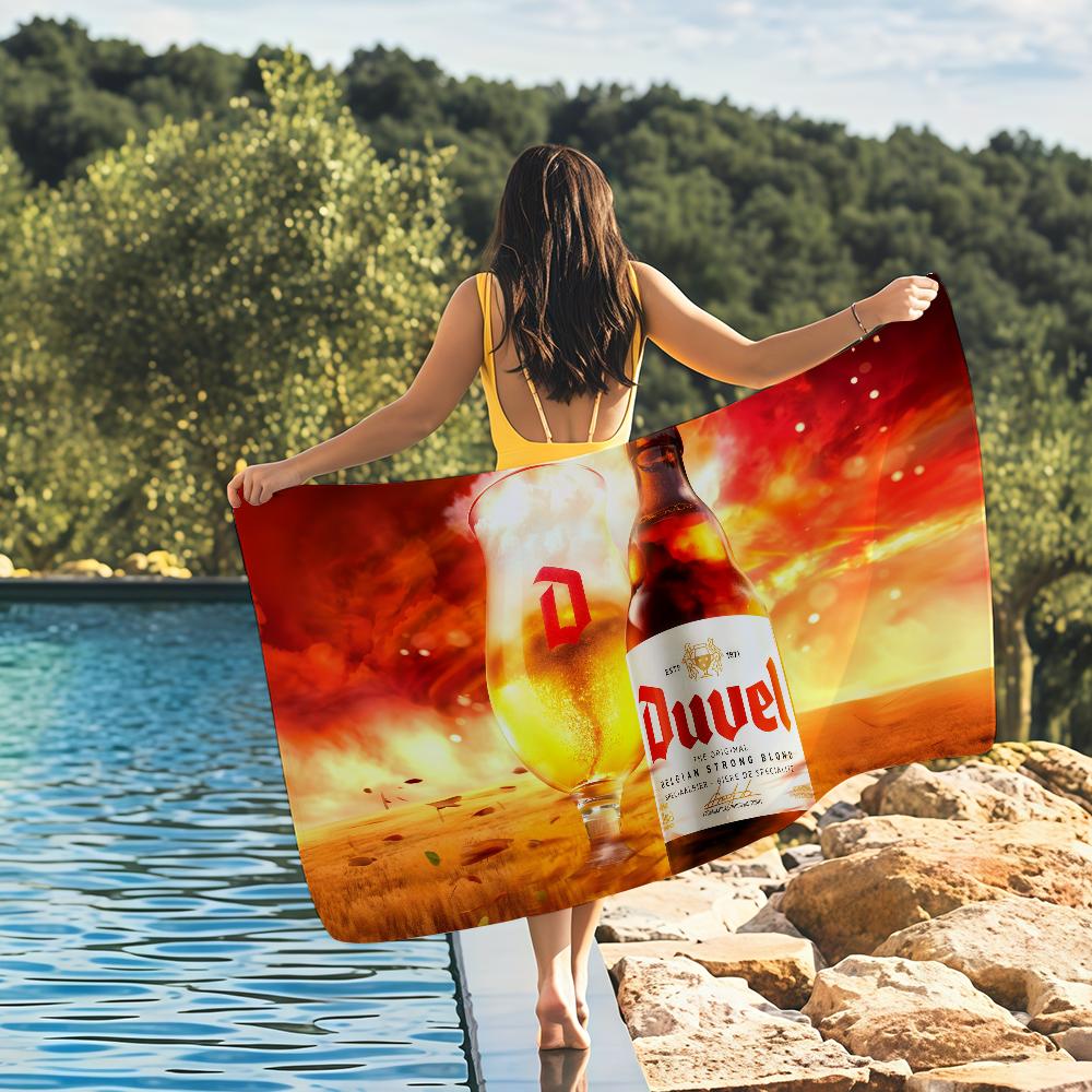 Bier Mode Handtuch Strand Yoga Fitnessstudio Leicht D-Duvel Tragbar Zum Schwimmen Duschen Reisen Sport Zubehör Sanddicht