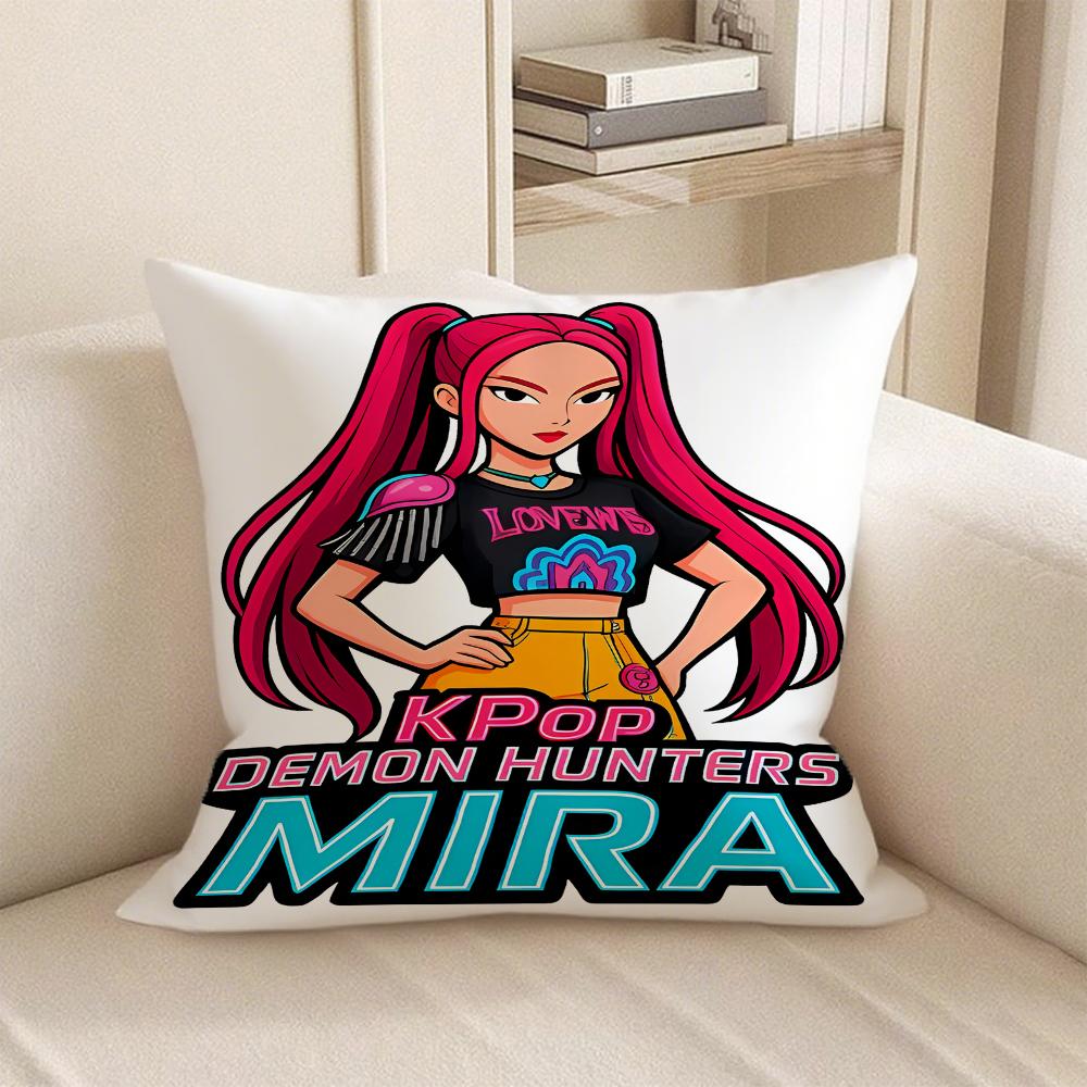 KPop Demon Hunters  KPOP Demon Hunter Series Pillowcase: Colorful Character Pattern Fashion Home Decoration