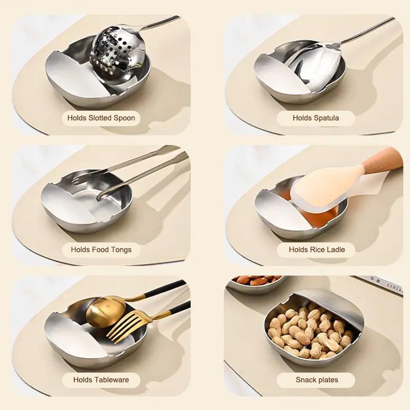 Stove Spoon Holder Stainless Steel Self Standing Utensils Frame Household Ladle Holder For Spoon Spatula Kitchen Counter Stove