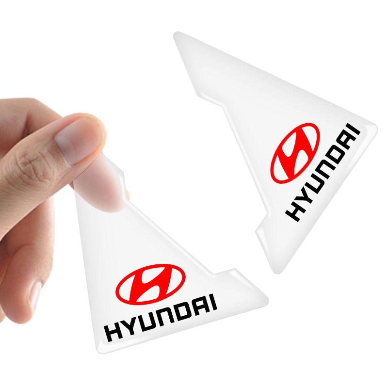 2Pcs Transparent Car Door Corner Cover Anti-Scratch Protection Sticker For Hyundai Logo IX35 Bayon Kona I30 ElantraSolaris Palisade
