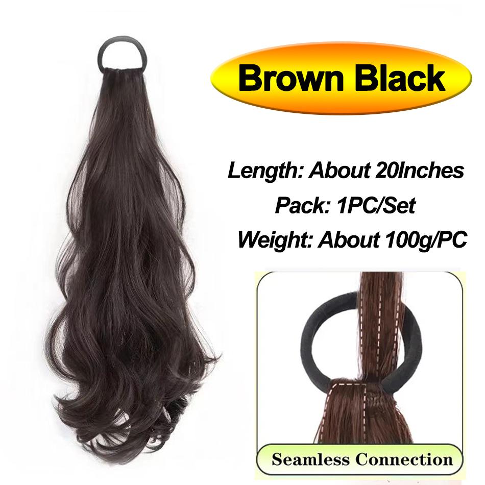 

Synthetic Ponytails Hair Extension With Rubber Band Long Curly Wavy Layered Ponytail For Women Daily Use Heat Resistant Hair Wig 20inches