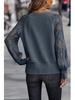 European & American Women's V-neck Lace Knitted Sweater - Loose Casual 2024 Spring/Summer Fashion Top