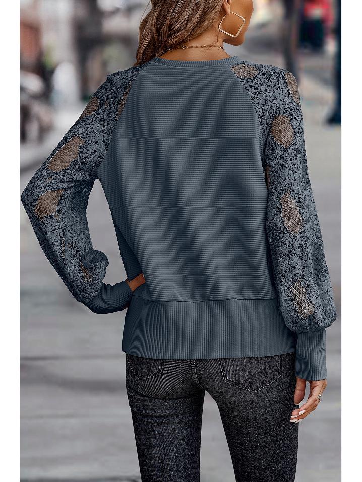 European & American Women's V-neck Lace Knitted Sweater - Loose Casual 2024 Spring/Summer Fashion Top