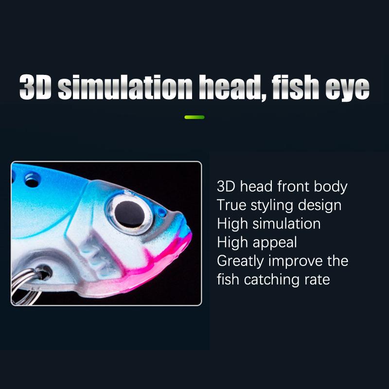 Metal Vib Blade Návnada Rybaření Vibrace 3D tvrdá nástraha Trojháček Náčiní Pesca Návnada