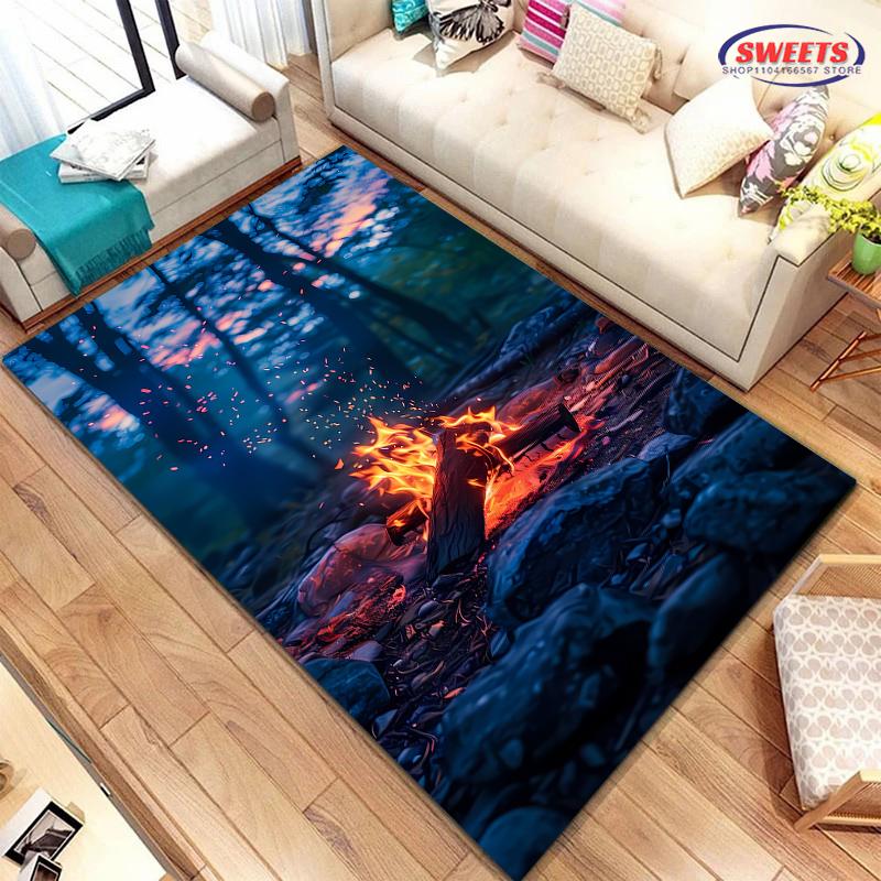 

Новые полки! Ковер с принтом на тему кемпинга на открытом воздухе, коврик для гостиной, спальни, офиса, детской комнаты, нескользящий, машинная стирка 40x60cm (16x24in)