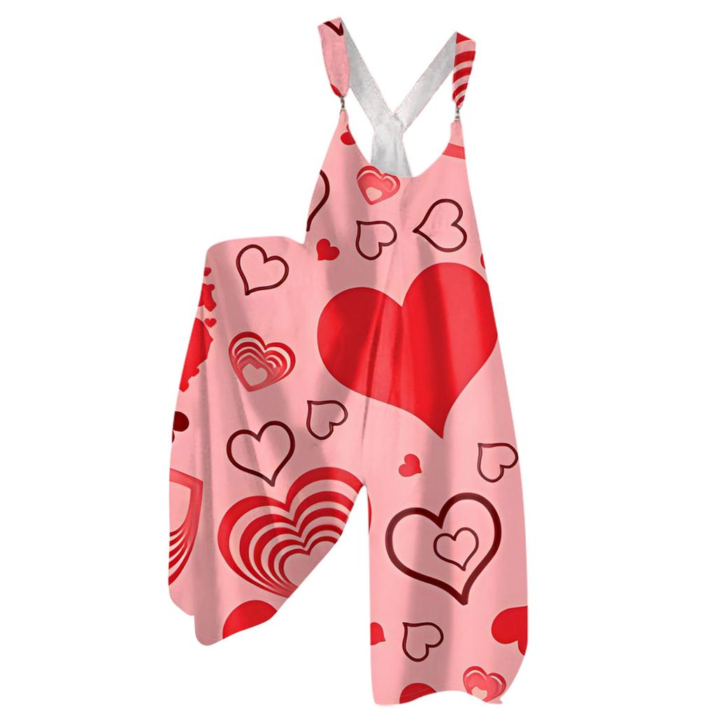 Moda Damska ul. Patrick Print Casual Luźny Kombinezon z Szerokimi Nogawkami