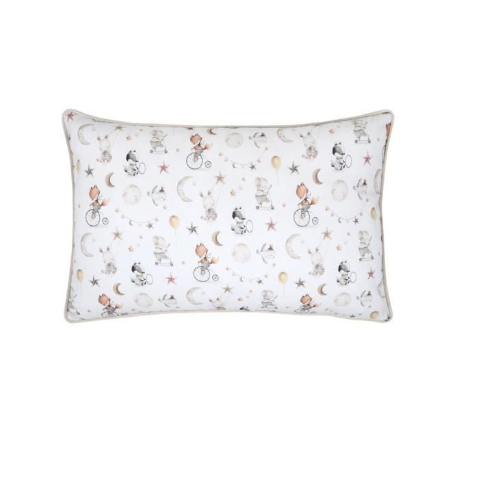 Coussin - Animaux du cirque - 30 x 45 cm - 100% Coton - Oeko-Tex® - Entretien facile