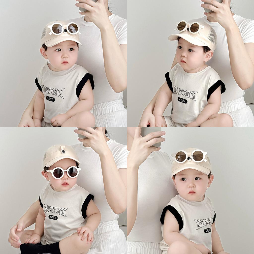 Removable Glasses Baby Hat Baby Boy Mesh Baseball Hat Korean Style Fashionable Toddler Spring Baby Girl Baseball Cap
