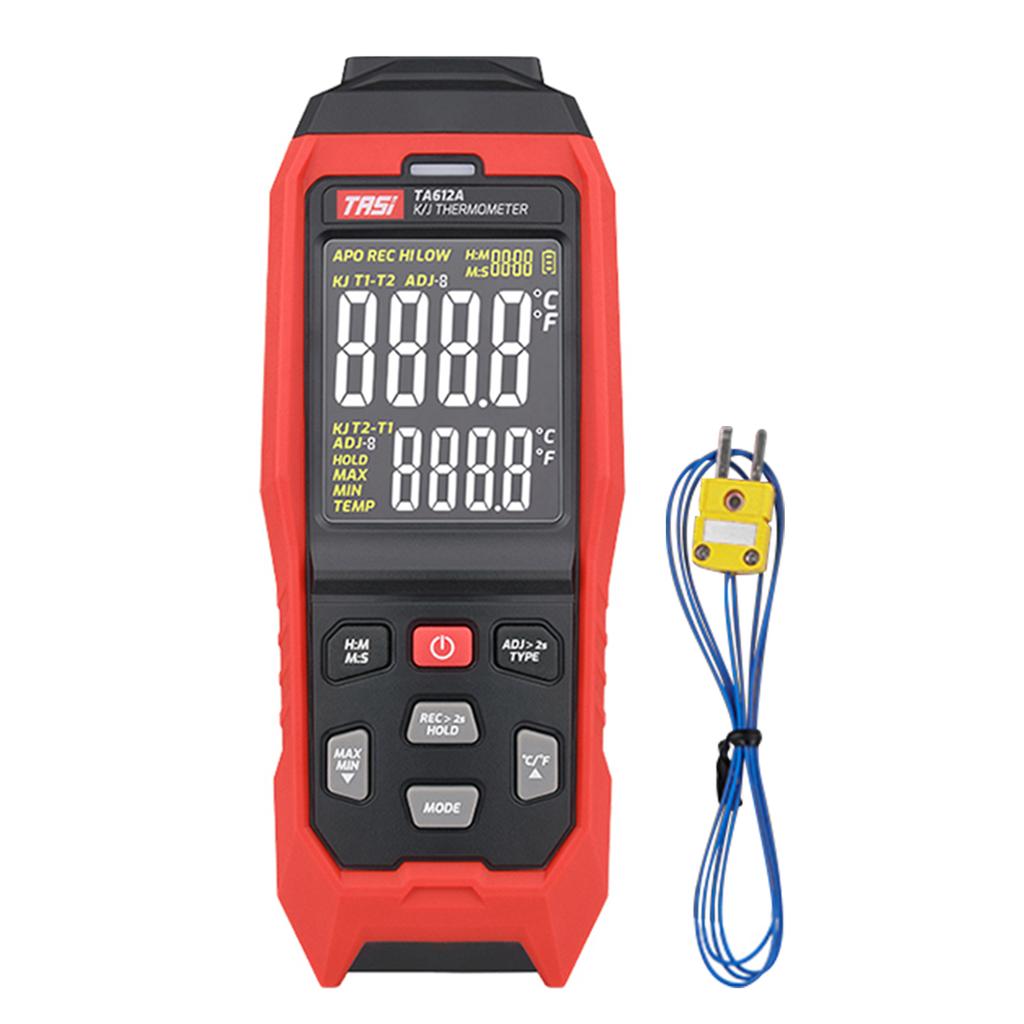 Termometro a termocoppia tipo K/J a canale singolo TASI TA612A -200~1372 gradi Celsius / -328~2501 gradi Fahrenheit portatile