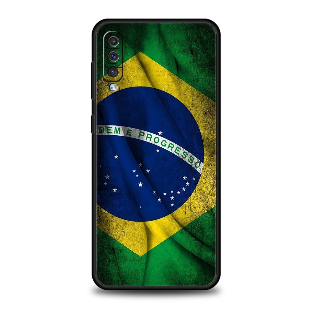Large Brazil Flag Phone Case For Samsung A56 A36 A26 A54 A52 A24 A14 A50 A72 A70 A40 A06 A12 A22 A34 A42 A32 A04s A16 5G Cover