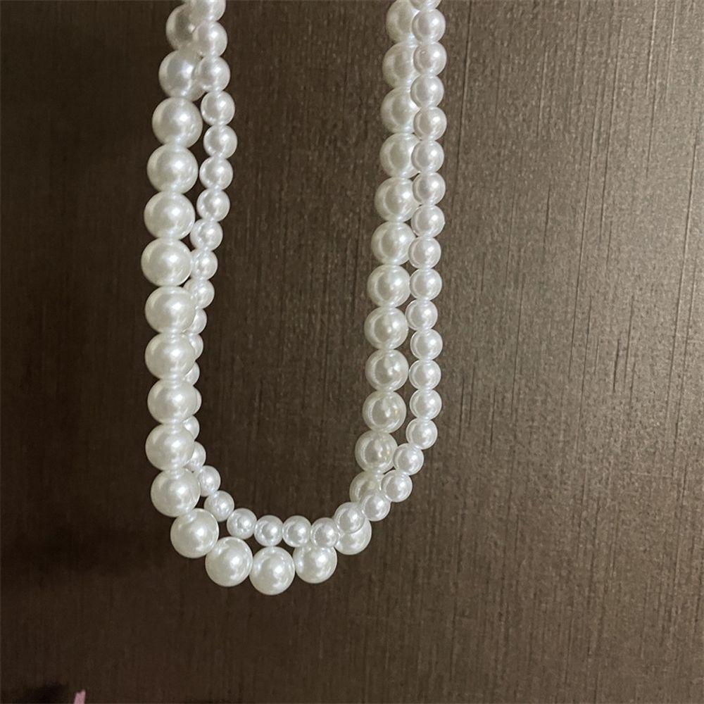 Party Gift Double Layer For Girls Women Necklace Korean Neck Jewelry Clavicle Chain Choker Pearl