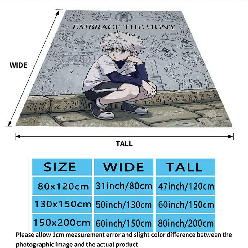 1pz Coperta in Flanella con Fantasia Hunter X Hunter Adatta a Tutte le Stagioni per Arredamento Casa Calore e Comfort Regali Regalo Festivo
