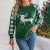 Podzim Zima Vintage Volný Dlouhý rukáv Top Potisk Cardigan Pletené zboží Vánoční svetr s výstřihem
