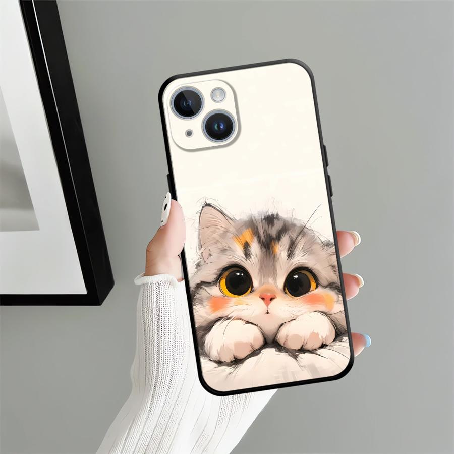 Cartoon Cat Funda Phone Cover Case for Apple iPhone 17 Pro Max 16 12 13 14 15 Pro 7 8 Air XR XS MAX 11
