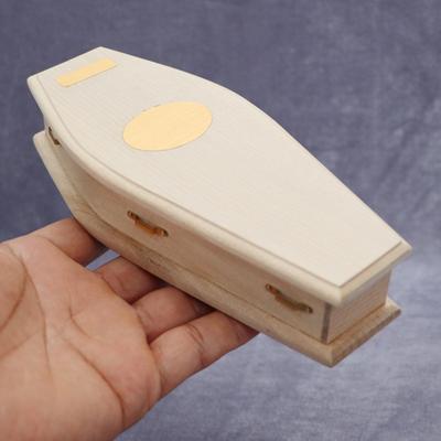 Miniaturowe drewniane trumny Model Mini domek dla lalek trumny pudełko drewniane rzemiosło dla domek dla lalek Mini akcesoria do mebli bajkowa dekoracja