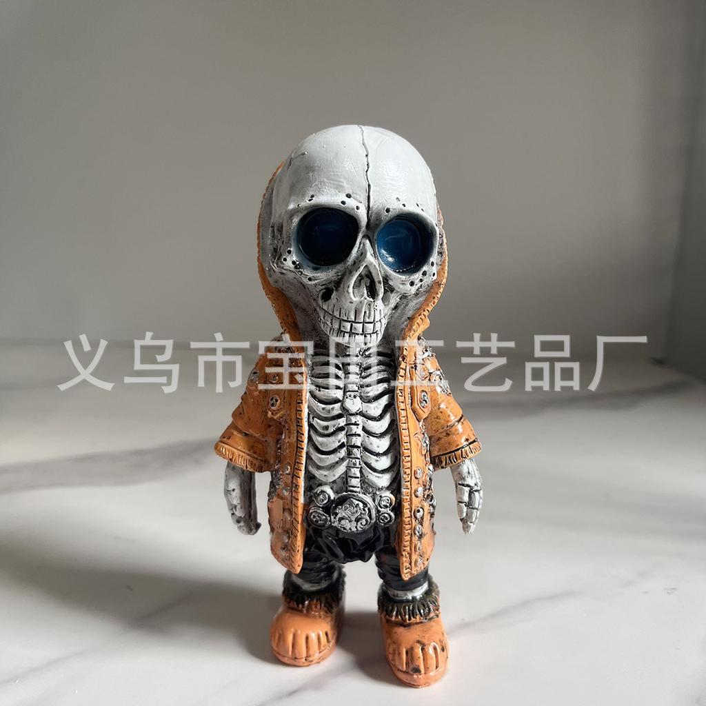 Cool Skeleton Figurines2025 New Halloween Skull Doll Resin Crafts Decoration
