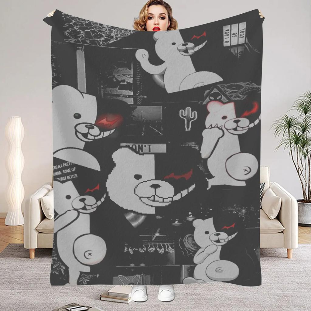 Danganronpa Blanket Classic Anime Game Soft Fuzzy Flannel Throw Blanket for Couch Bed Multi-Sized Napping Bedspread All Seasons
