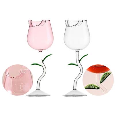 Bicchieri da Vino Rosso a Forma di Rosa Bicchieri da Vino a Forma di Rosa con Petali di Rosa Colorati 150/400ml Calice da Vino Rosso a Forma di Rosa Coppa da Cocktail