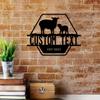 Decoración de Pared de Oveja de Metal Placa Personalizada de Granja Colgante Rústico para Interiores