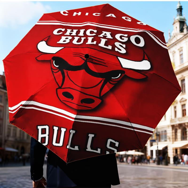 Red Bulls Basketball Umbrella Folding Umbrella, Automatic Umbrella 8-Frame for Travel, Camping Use Gift for Halloween Christmas