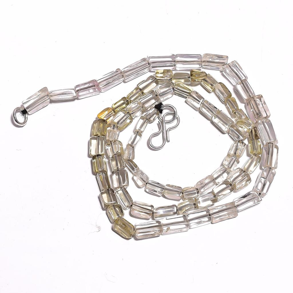 Natural Smoky Quartz Crystal Gemstone Radiant Smooth Beads Necklace 17" UB-3582 UB-3582