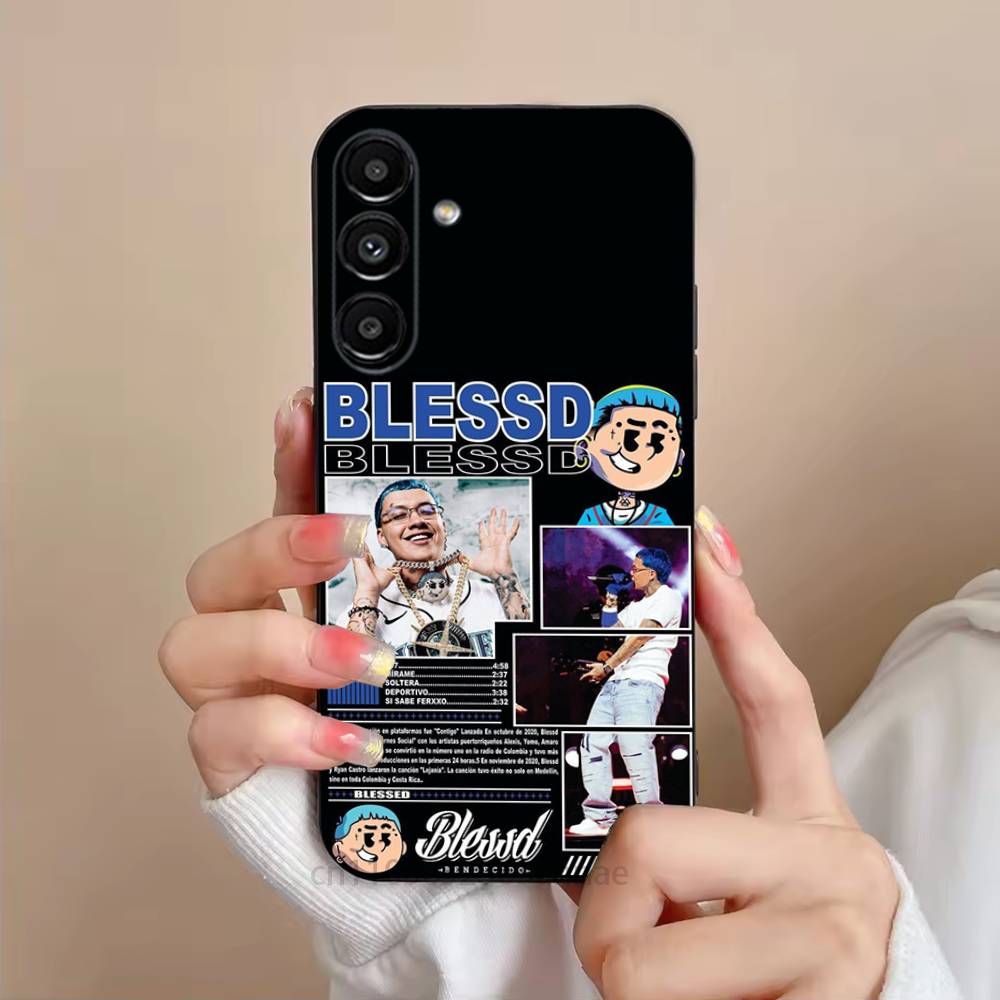 Blessd Rapper Phone Case For Samsung S25,24,23,22,21,S20,Ultra,Plus,FE Black Soft Cover