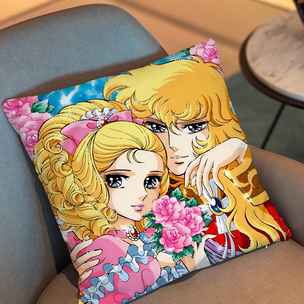 Lady Oscar Rose Of Versailles Pillow Case Pillow Case Living Room Sofa Cushion Cover Suitable For Home Bedroom Room Decoration