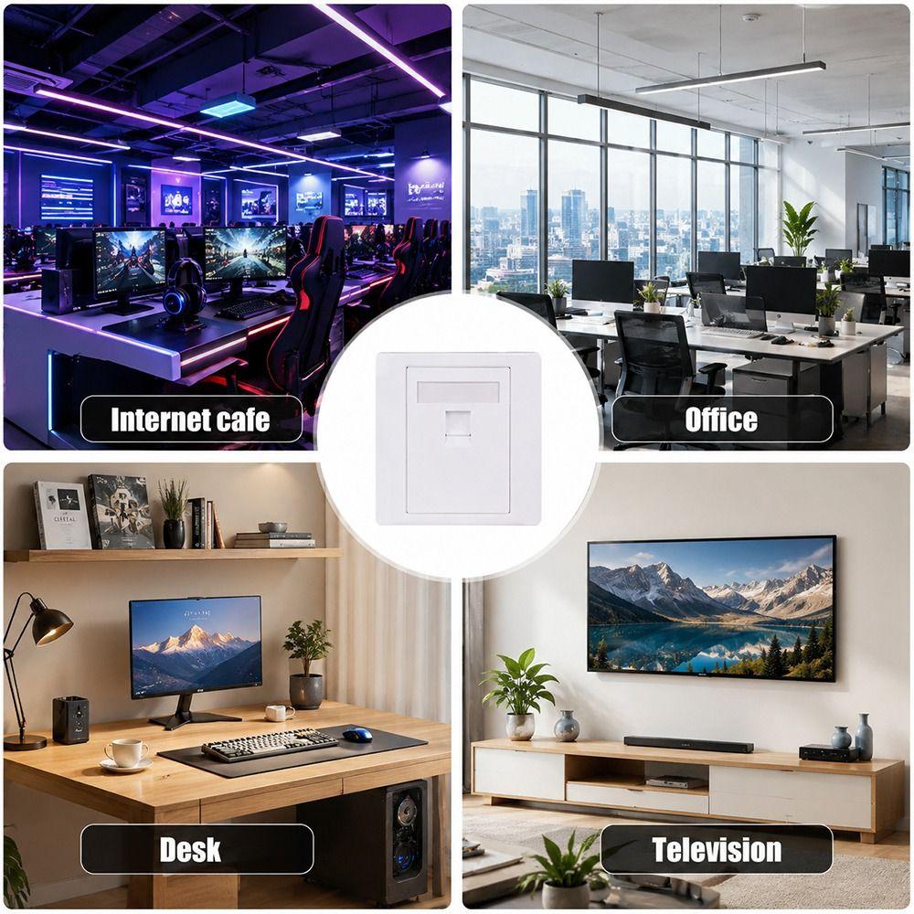 1Pcs 1/2/3/4 Port RJ45 Socket Outlet Computer Network Socket Panel  Wall Mounted Socket