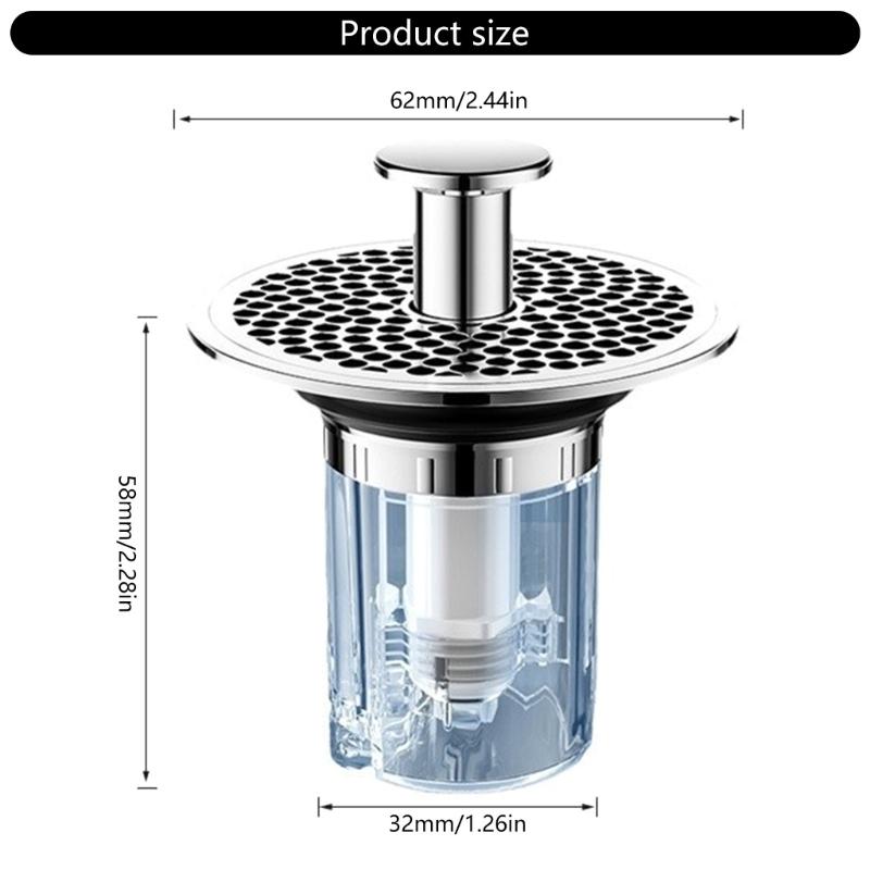 2Pcs Detachable Bathtub Drain Stopper Bathroom Shower Sink Drain Plugs Push-type Bounce Cores Drain Filter Bounce Cores