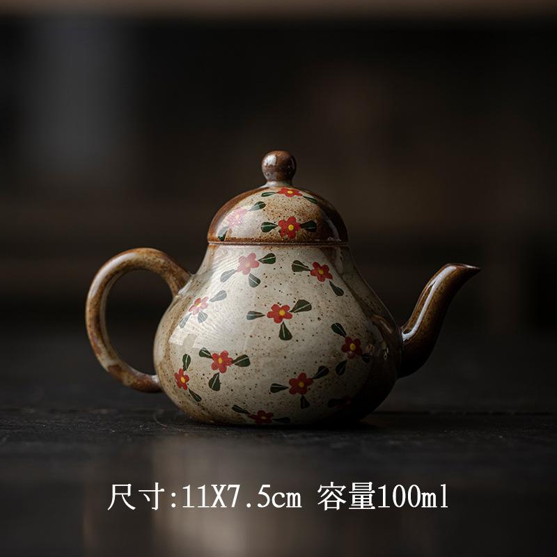 

Чайник в японском стиле с имитацией дров, грубый керамический чайник ручной работы, расписанный вручную под глазурью, набор для чая в стиле кунг-фу