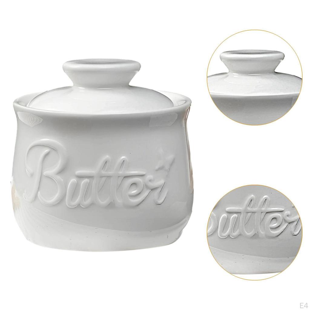 Butter Crock Keeper Easy to Clean for Counter Large Capacity Container Porcelain Hotels
