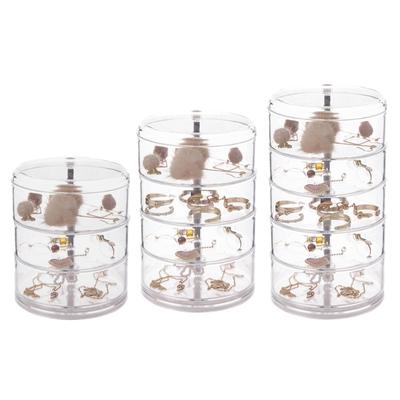 Caja Estuche Giratoria Transparente Multicapa Práctica para Guardar Exhibir Organizador Giratorio de Joyería de 3/4/5 Niveles
