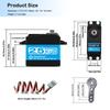 25KG RC Steering Servo 7.4V High Torque | Stainless Steel Gears | Waterproof, 180° Rotation | For RC Cars, Robotics, DIY Projects, Plastic