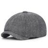 New Vintage Wool Tweed Navy Blue Herringbone Newsboy Cap Unisex 8-Quarter Panel Style Flat Caps Women Driver Beret Shelby Hat