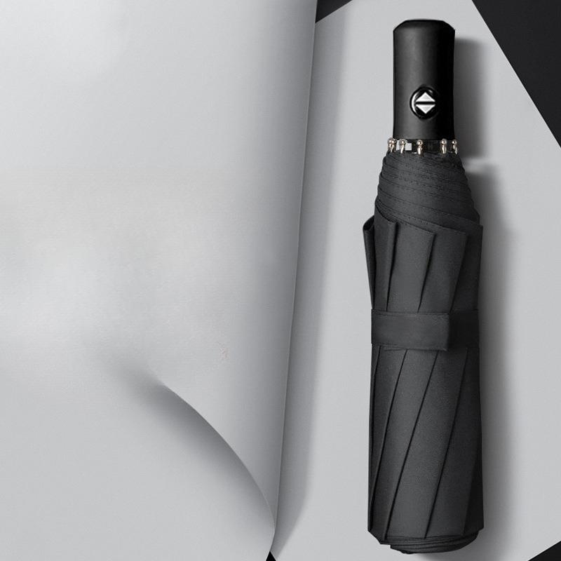 Heavy Duty Auto Folding Umbrella Windproof Reinforced Oversized for Students and Adults