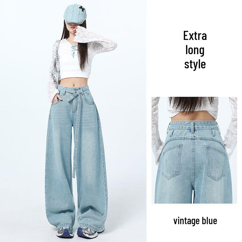 

Spring 2026 Women’s High-Waisted Wide-Leg Floor-Length Jeans XL (Recommended 122-132 lbs)