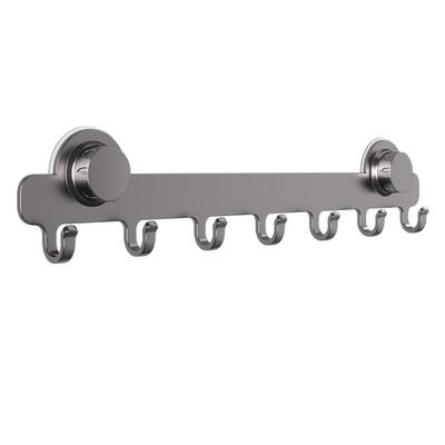 Metal Bathroom Towel Holder Suction Cup Single Row Clothes Hanger Hook Simply Storage Convenient Coat Rack