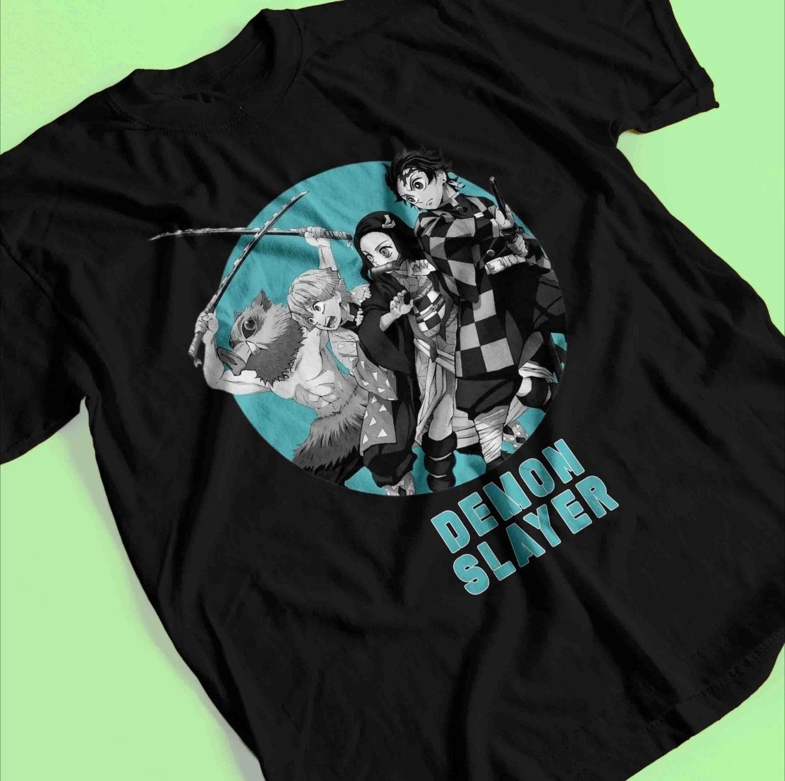 

Demon Slayer Shirt Tanjiro Tshirt Zenitsu TShirt Muzan Doma Tee Inosuke Nezuko Summer Unisexs and Womens Breathable Tshirt Top S