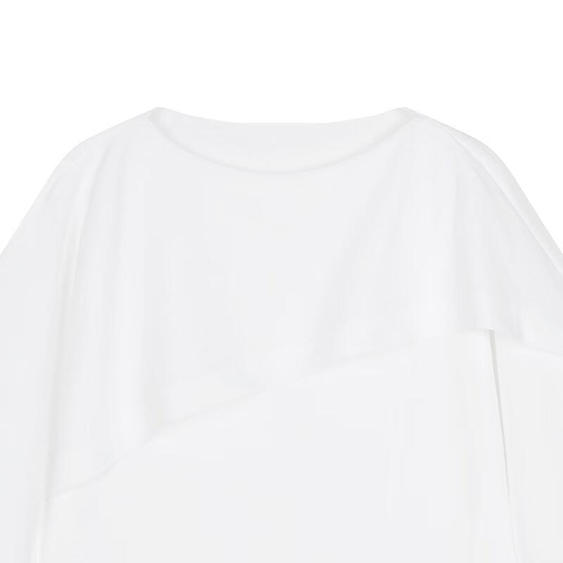 LESS 2025 Spring Off-Shoulder Long Loose Shirt