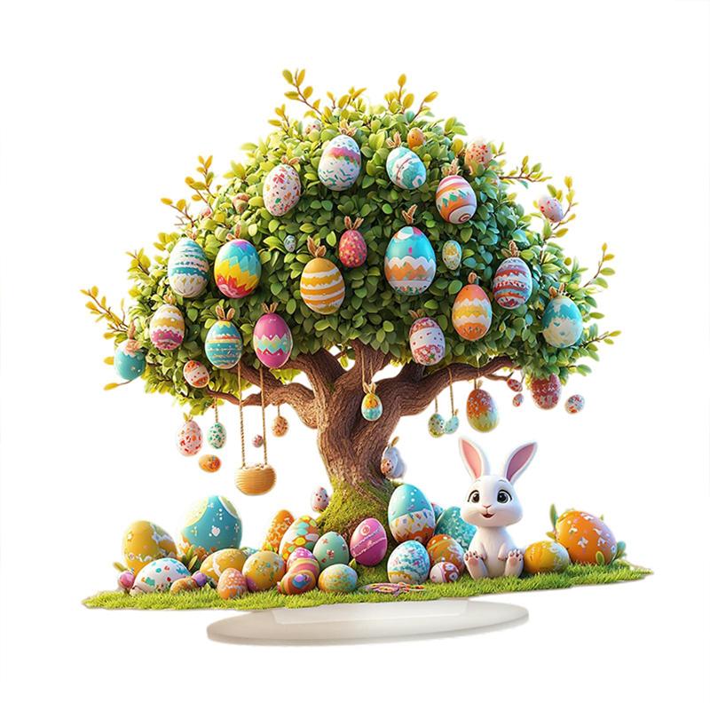 

Easter Eggs Desktop Ornament Easter Decoration Modern Simplicity Rabbits Pattern For Hotel TV Cabinet Bedroom Study Room Indoor