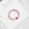 Supply of Strawberry Crystal Pixiu with Yellow Crystal Bracelet for Women, Pink Crystal, Niche Design, Korean Style, Fresh