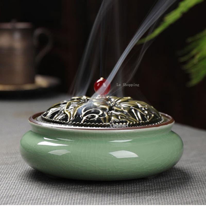 Ceramic Censer Stick Incense Holder Home Ancestral Hall Interior Zen Tea Ceremony Office Bedroom Decoration Aromath Appliances