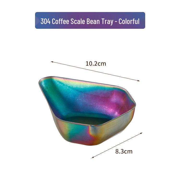 304 Stainless Steel Coffee Bean Weighing Dish with Colorful Display Tray