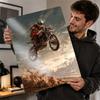 Motocross Rider Jumping In the Air Metal Poster Perfect Gift for Fans Lovers Customized Wall Art Metal Sign for Funny Signs Tin
